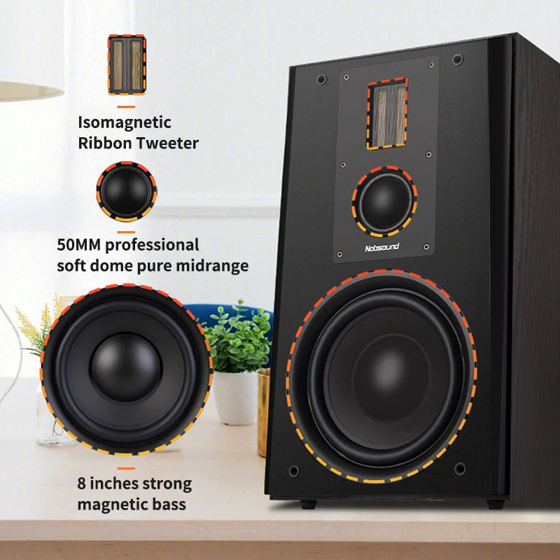 200W 8-Inch High-Power Speaker Three-Way Bookshelf Speaker Hifi Fever Audio Passive Home Theater Enthusiast Speaker