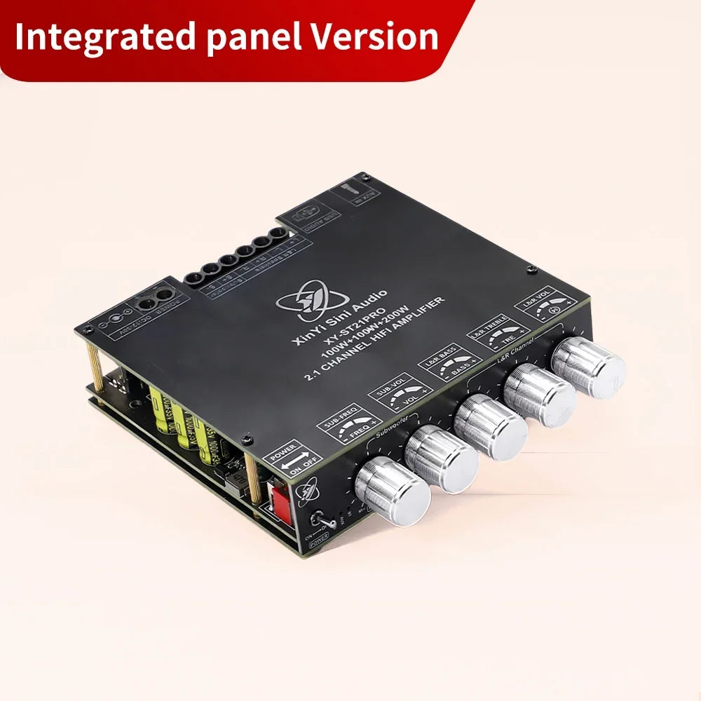 2*100W+200W TPA3221 Bluetooth Power Amplifier Board 2.1 Ch Class D USB Sound Card Subwoofer Theater Audio Stereo Equalizer Amp