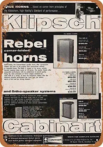 1955 Klipsch Speakers Vintage Look Metal Sign Home Decor 8x12 Inch