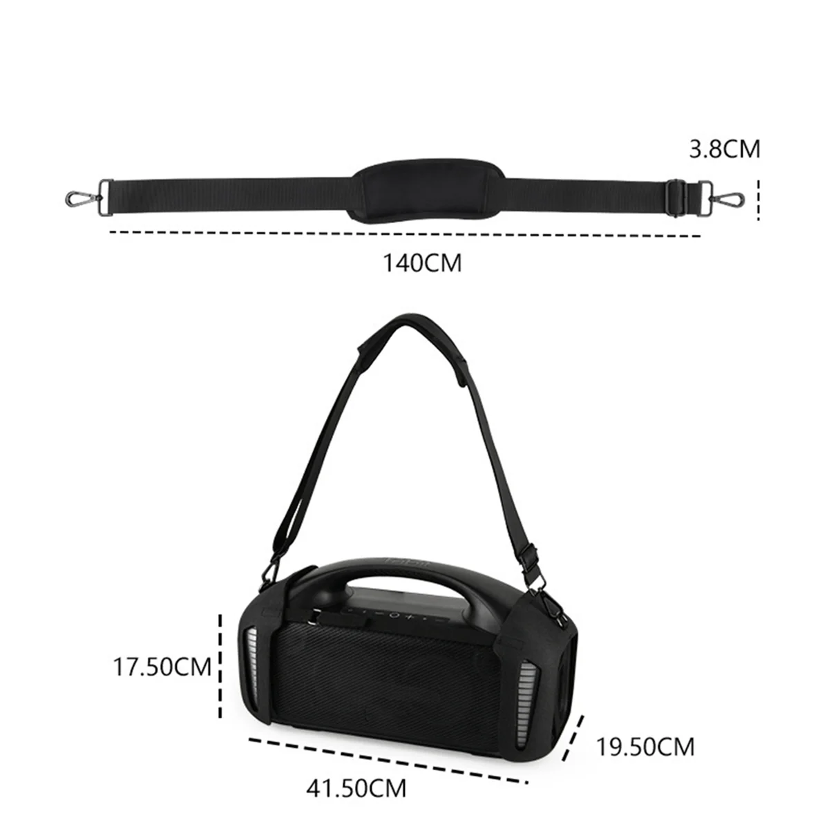 Travel Case Cover Fall-Proof Carrying Strap Protective Case With Adjustable Shoulder Strap for Tribit StormBox Blast