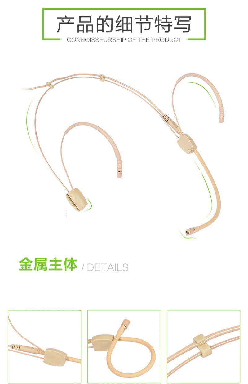 Wholesale Headset Unidirectional Skin Color Earhook Microphone 4 Pin Mini XLR for Wireless Transmitter System and Loudspeaker