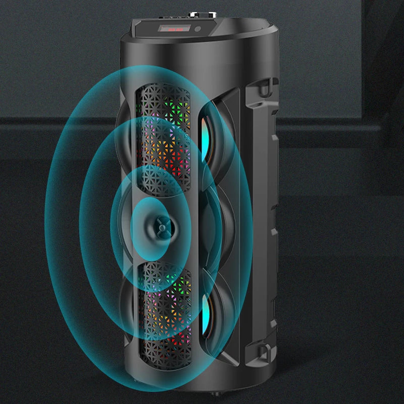 Bluetooth Speaker Dual Speaker Stereo Outdoor Tfusb Playback Fm Voice Broadcasting Portable Subwoofer 50 Wireless Speaker