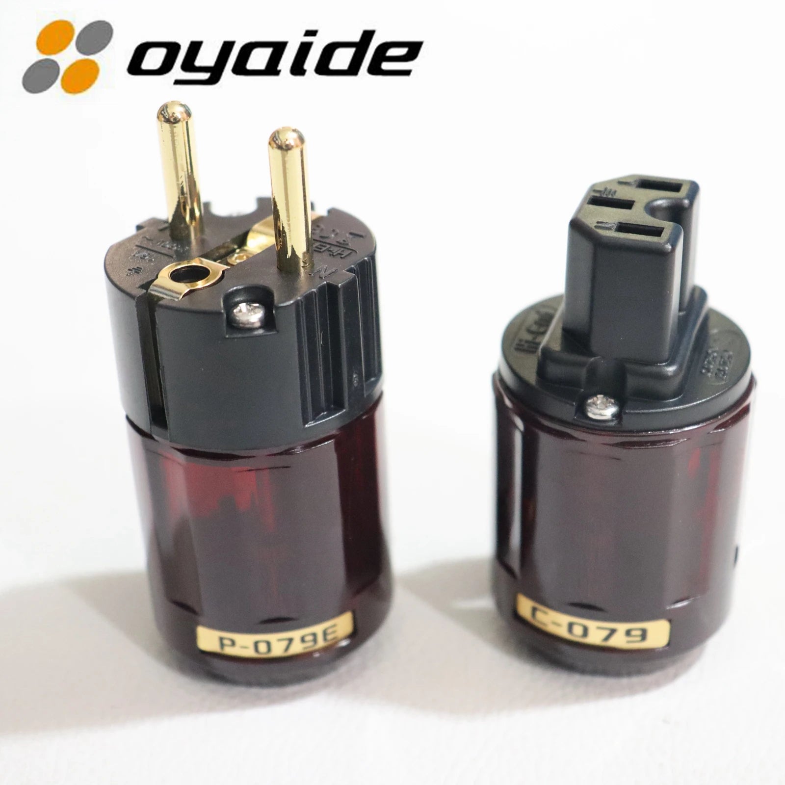 1pair Oyaide Power Plug Schuko Europe EU/US HiFi Power Cable Connector 24k Gold Plated Audio Connector Female-Male DIY Audio