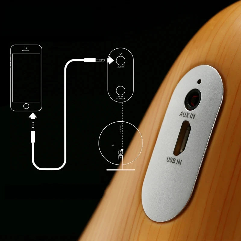 MINI330 Retro Wooden Bluetooth Speakers Touch Operation Panel Small Desktop Subwoofer Home Hi-Fi Stereo Sound Box Caixa De Som