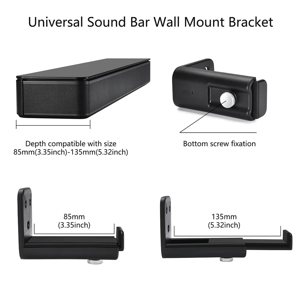 Soundbar Speaker Wall Holder Universal Sound Bar Under TV Mount Drywall Sound Bar Wall Bracket for Samsung Vizio LG for Bose