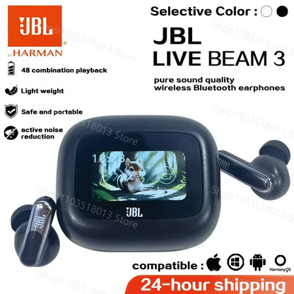 JBL Live Beam 3 True Wireless Noise Cancelling Enclosed Earbuds, 6 Microphones for Perfect Communication, IP55 Waterproof