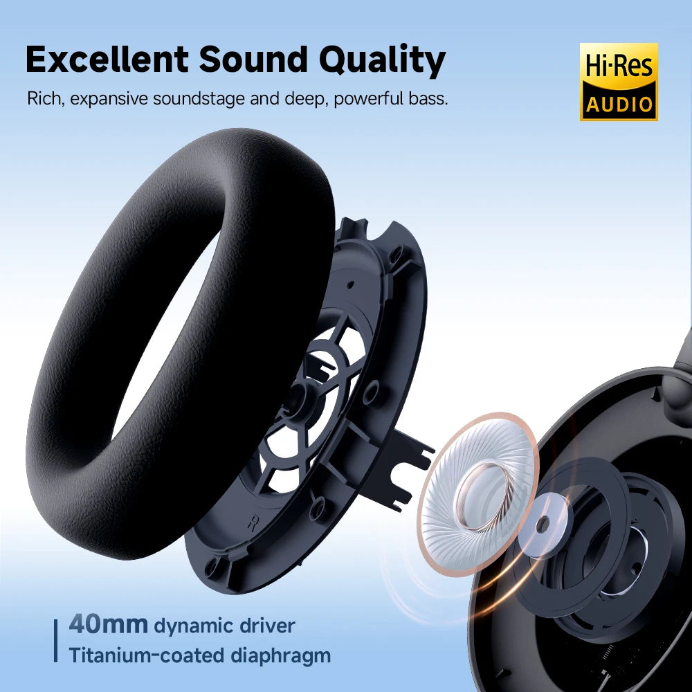 Edifier H9 Active Noise Cancelling Wireless Headphones Bluetooth 5.4 Headset Hi-Res Audio 75H Battery Life Foldable Design