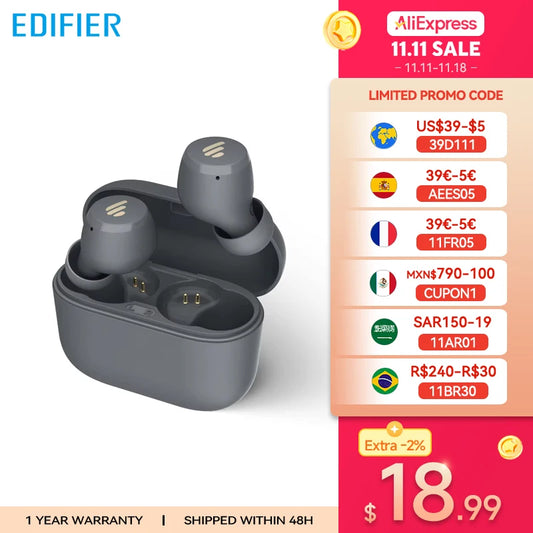 EDIFIER X3 X3 Lite TWS Wireless Bluetooth Earphone Bluetooth 5.3 Voice Assistant Touch Control Up to 24hrs Playback EQ Preset