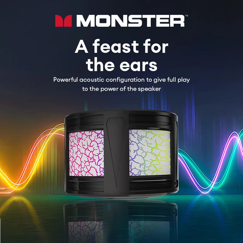 Monster X100 5.4 Portable Colorful Light Bluetooth Speaker Stereo Surround Wireless Bluetooth Speakers Audio Player Loudspeaker