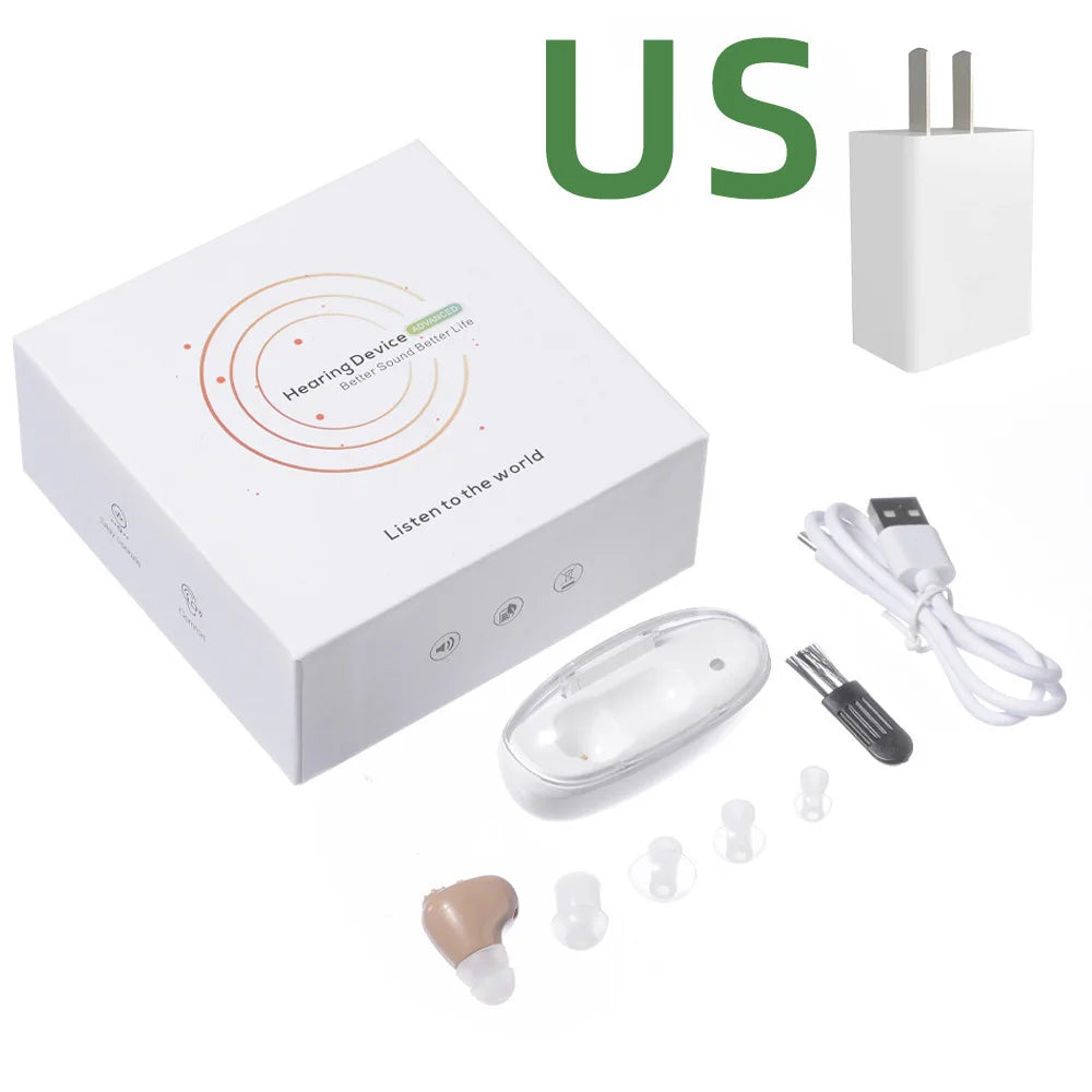 ITE Models Invisible Rechargeable Single Earphones Enhanced Listening Noise Reduction Mini Magnetic Earbuds for Elderly Gifts