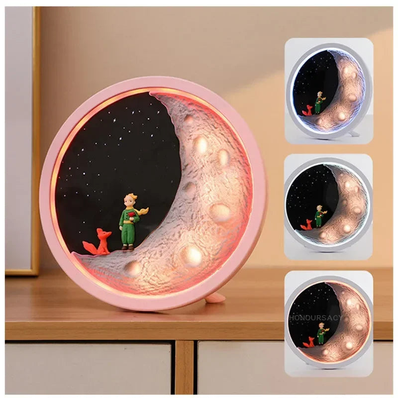 Birthday Gift Little Prince Wireless Mini Bluetooth Speaker Gaming Subwoofer Creative Bedroom Night Lamp Table Lamp Caixa De Som