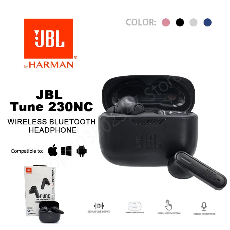 Original JBL Tune 230NC TWS Wireless Bluetooth Headphones T230NC Sports Game Music Headset Subwoofer Earphone HK Edition