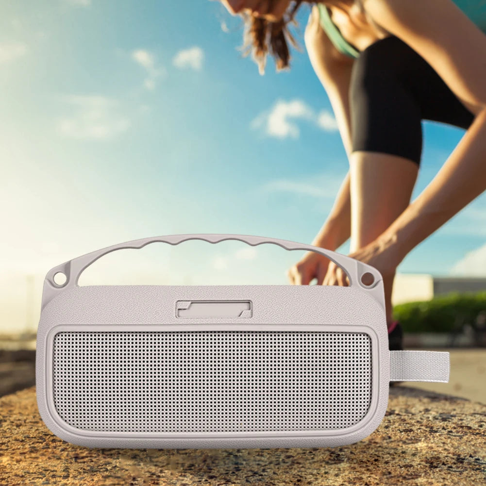 Silicone Cover Case With Handle & Shoulder Strap Travel Protective Carrying Pouch for Bose SoundLink Flex 2nd Gen Accessories