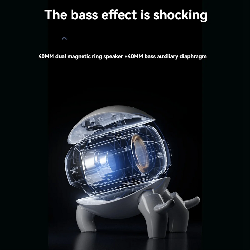 Smart Robot Monster Bluetooth Speaker Portable Stereo Alarm Clock AI Interactive Toys Wireless Audio TF Card FM Radio,A