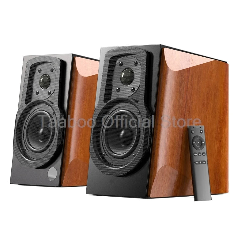 4 Inch Bluetooth Speaker Active Sound Box Surround Sound Speaker Home Theater High Fidelity Speaker Wooden Desktop Speaker