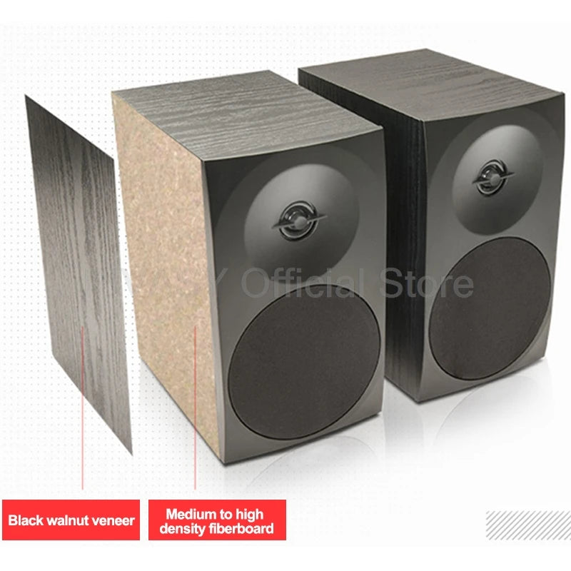 20W 4Inch Wireless Bluetooth Bookshelf Speaker High Fidelity Home Theater Subwoofer Wall Mounted Wooden LoudSpeaker for Computer