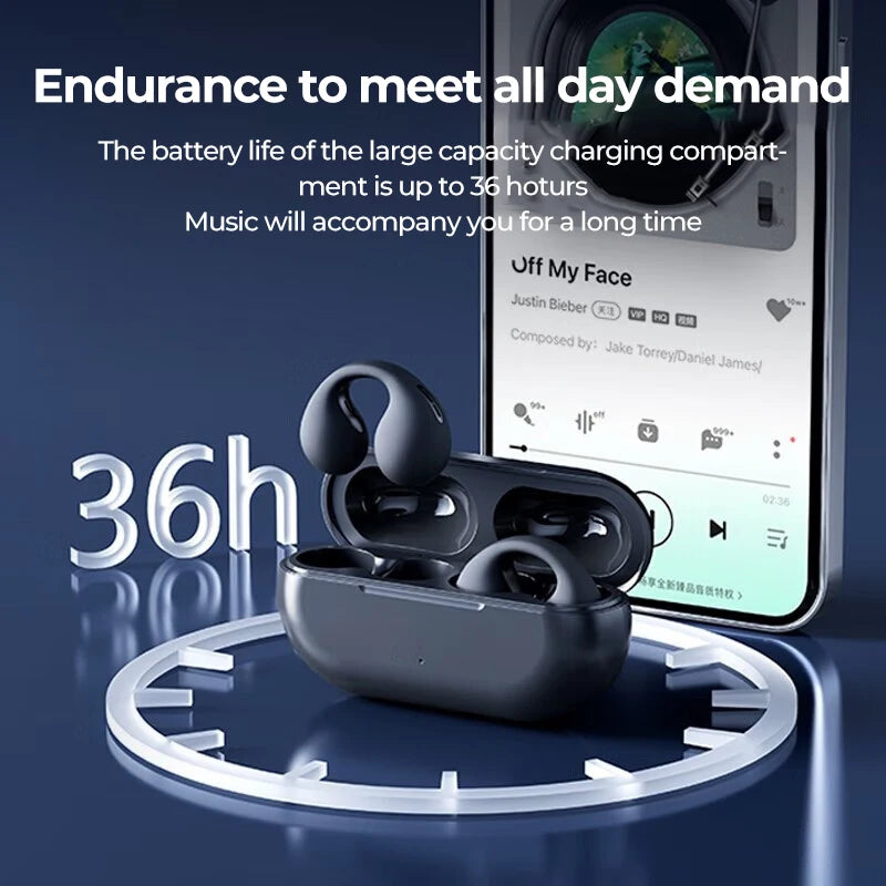 For Ambie Sound Earcuffes Ear Auriculares Earring Type Wireless Earphones IPX5 Waterproof TWS Sport Headphones Earbuds