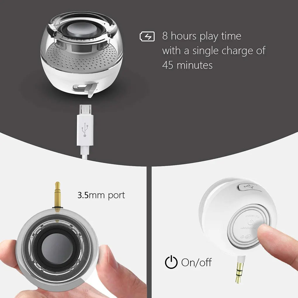3 5mm Aux Audio Jack Mini Wireless Powerful Crystal Speaker Portable HIFI 3D Surround Phone Speaker for Smart Phone Tablet