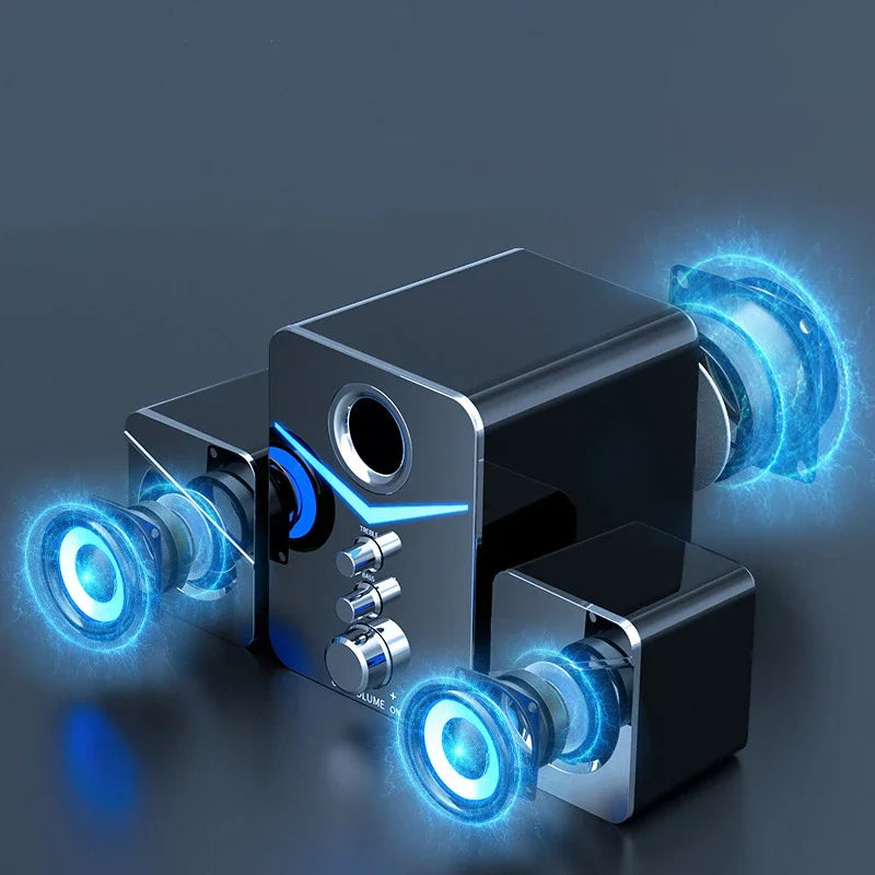 Bluetooth Audio Home Theater Speakers HIFI 3D Stereo TV Sound Bar Colorful LED Light Heavy Bass AUX USB Wired Wireless Surround