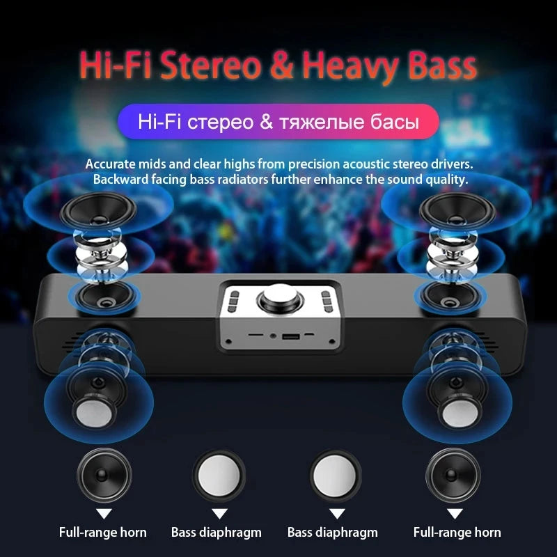 New Style LED Speaker Fashion Sound Bar Aux Usb Bluetooth Speaker Home Theater Surround Speaker Voor TV Computer Speaker Subwoof