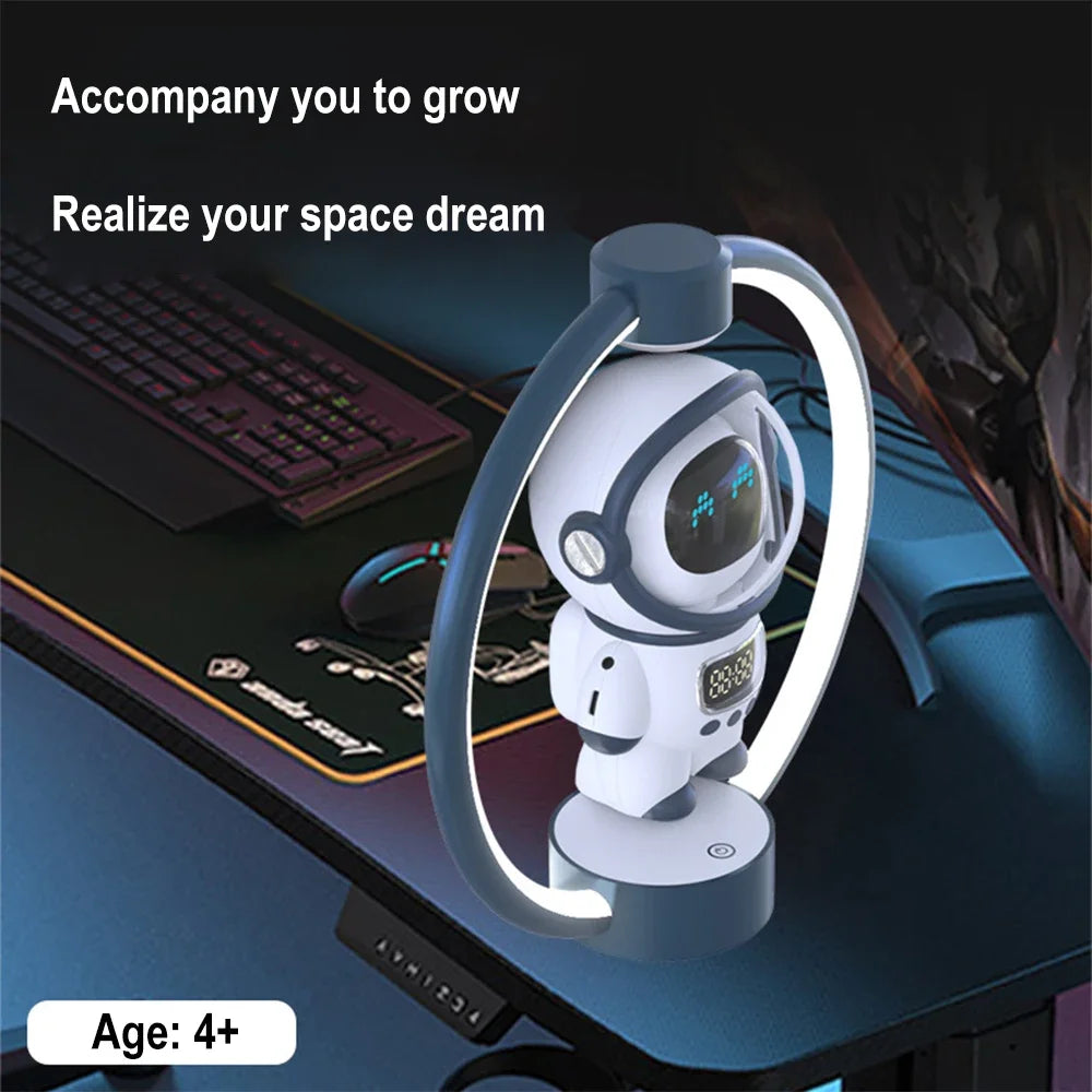 The New Maglev AI Intercom Astronaut Clock Alarm Clock Display Sleep Night Light TF Plays Smart 5.1 Bluetooth Speaker