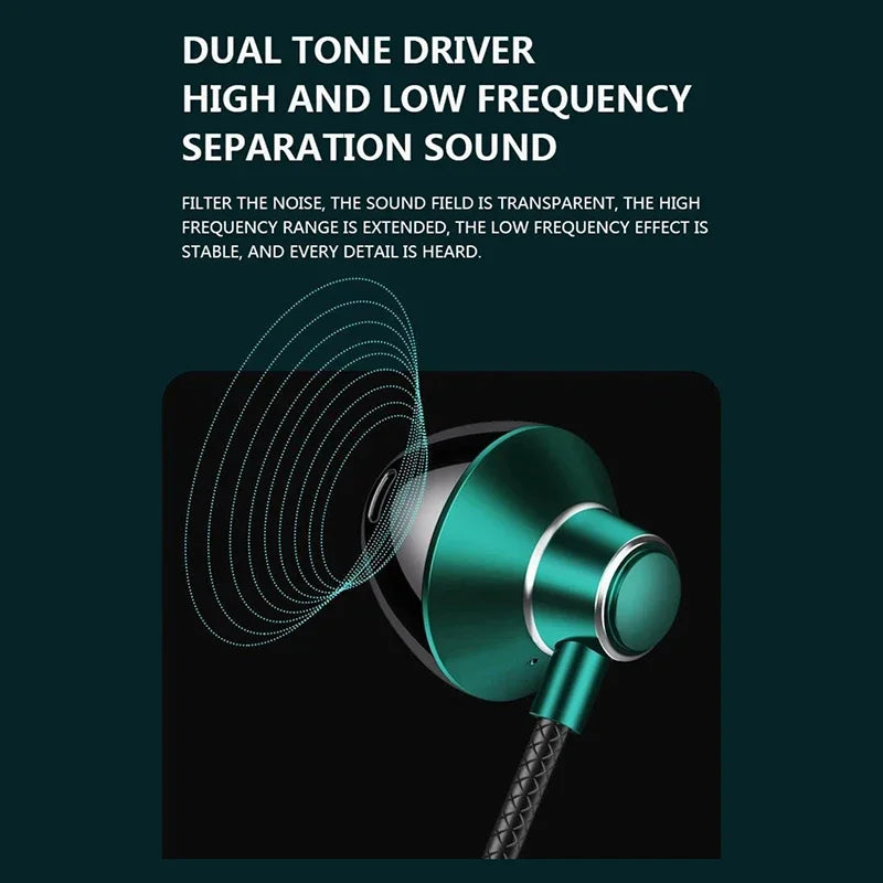 3.5mm Wired Headphone Type-C Interface Stereo Waterproof High Definition With Microphone for Xiaomi Iphone15 Samsung Earphones