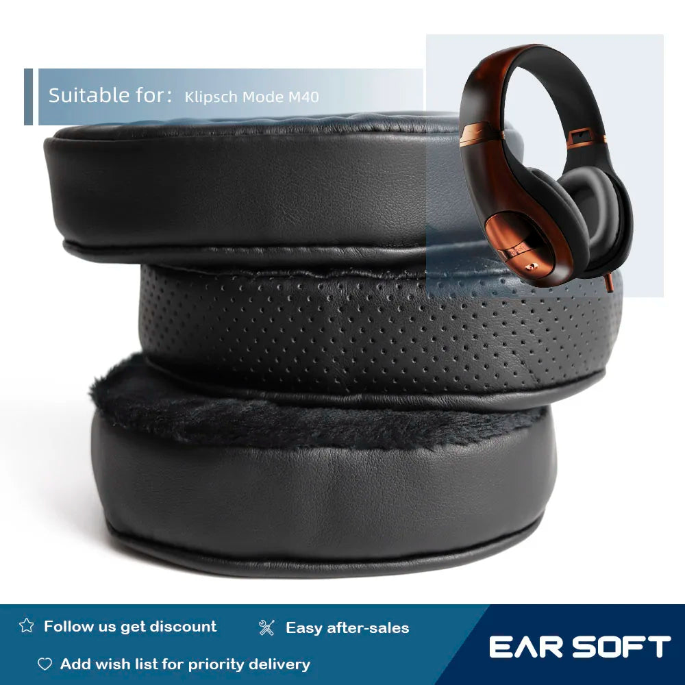 Earsoft Replacement Ear Pads Cushions for Klipsch Mode M40 Headphones Earphones Earmuff Case Sleeve Accessories