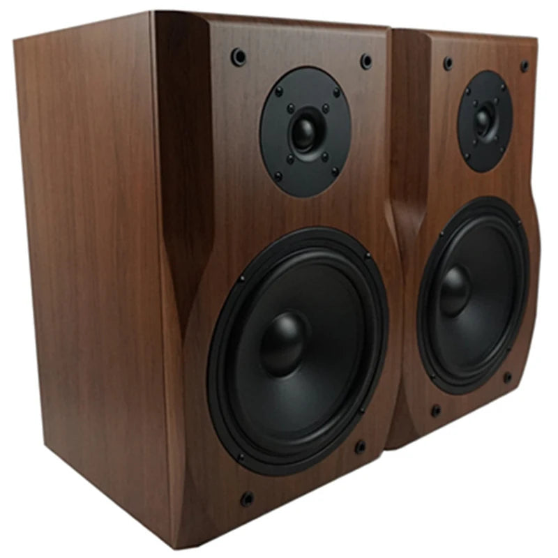 8 Inch Bookshelf Speaker High and Low Frequency Two-Way Wooden HIFI Passive Audio Sound Amplifier Monitor Speaker Music Player