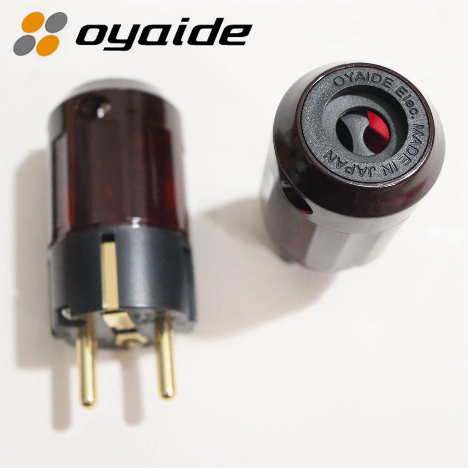 1pair Oyaide Power Plug Schuko Europe EU/US HiFi Power Cable Connector 24k Gold Plated Audio Connector Female-Male DIY Audio