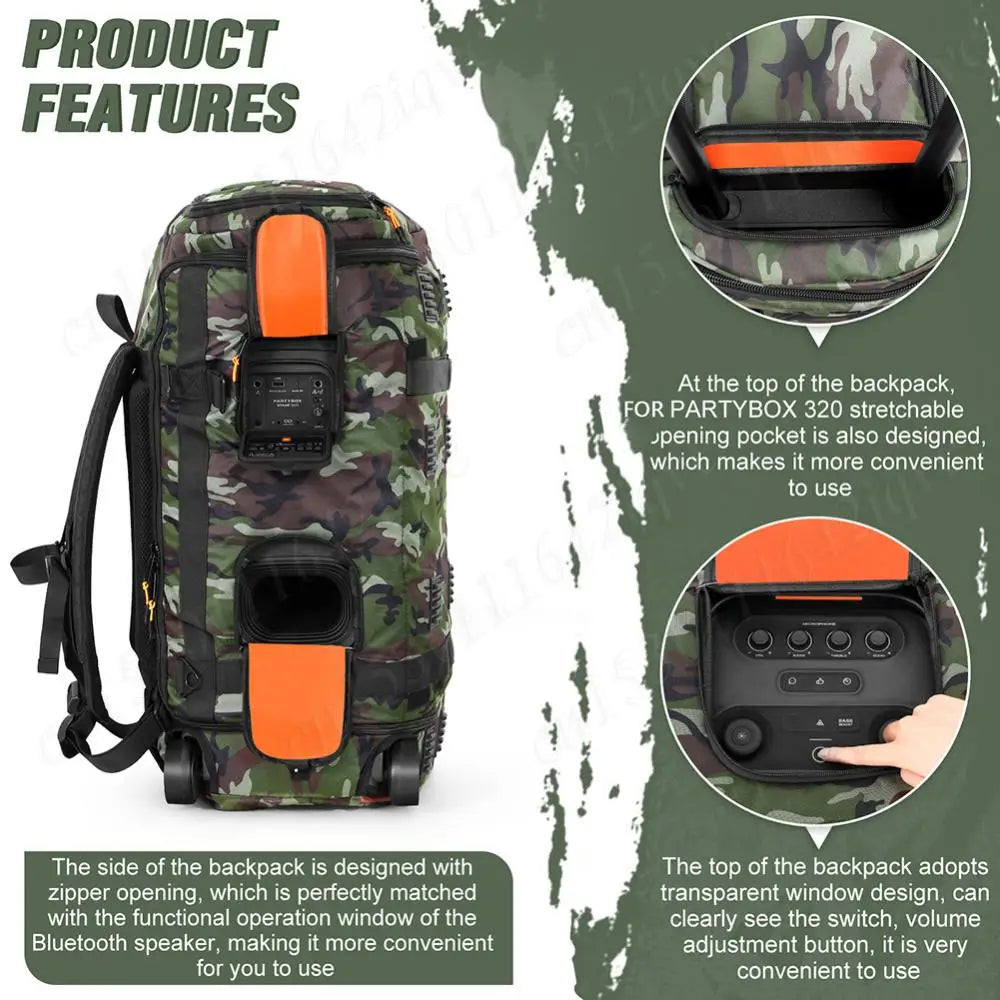 Speaker Bag Travel Case for JBL Partybox Stage 320 Speaker Storage Bag Speaker Shoulder Bag for Jbl Partybox 320 Speaker Case