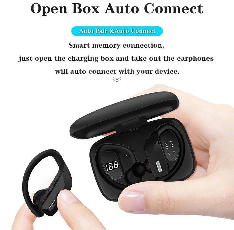 Water Resistant Sports Exercise Waterproof Over Ear USB C TYPE-C Charging Wireless Headphone Earbuds for iPhone Samsung Sony