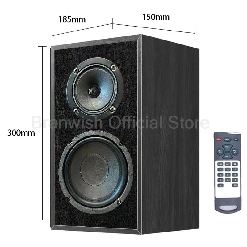 2Pcs 160W 5.25 Inch Active Speaker 2-Way Bookshelf Audio Sound Box 5.0 Blutooth HIFI Fever Surround Amplifier for Karaoke PC TV