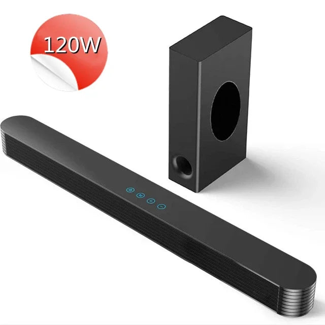120W Bluetooth Soundbar With Subwoofer Wired Soundbar Bluetooth Speaker for TV Bass Adjustable Surround Sound for Home Theater