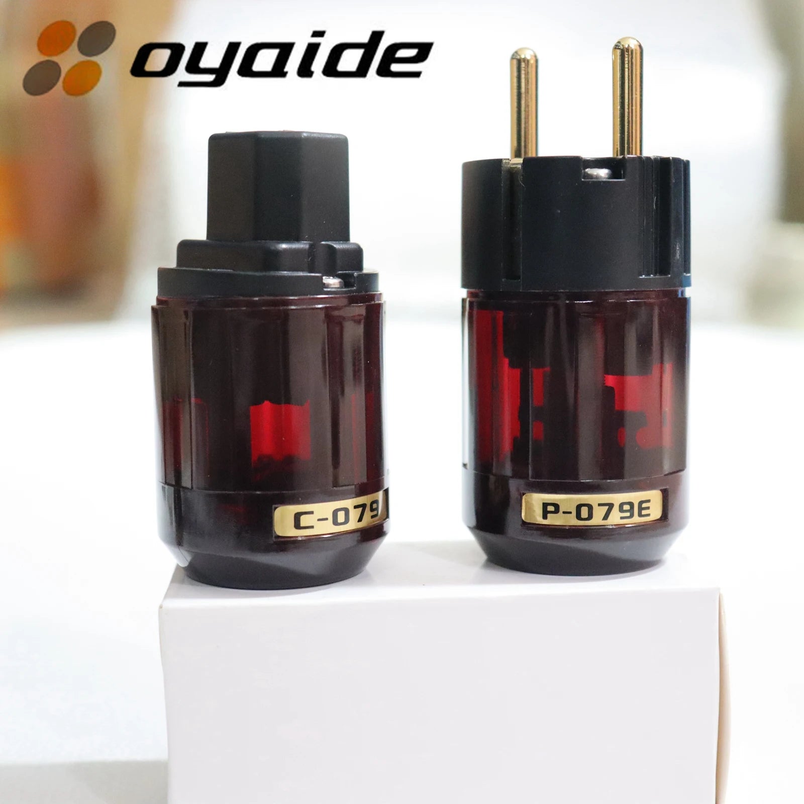 1pair Oyaide Power Plug Schuko Europe EU/US HiFi Power Cable Connector 24k Gold Plated Audio Connector Female-Male DIY Audio