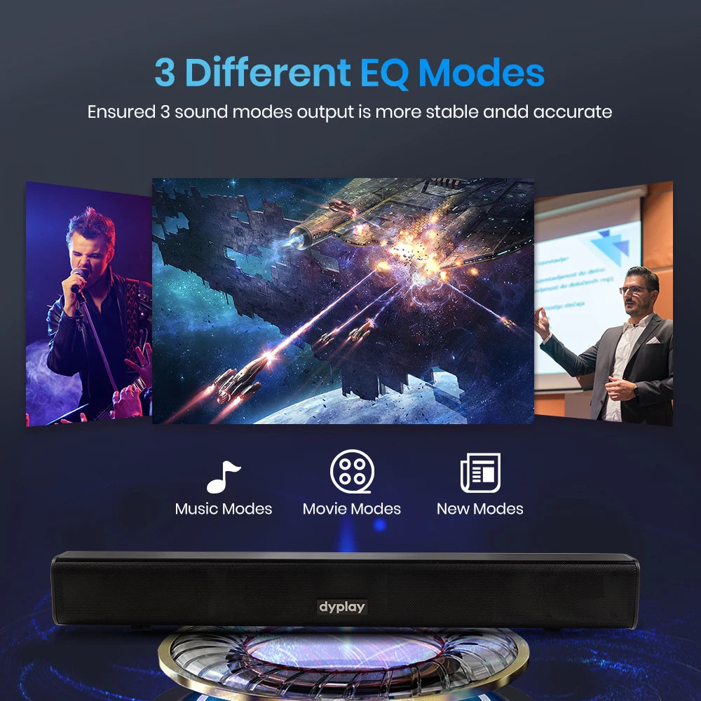 Bluetooth Speaker 100W Wireless Soundbar 20-Inch for TV Wall Mountable 3D Stereo Sound for Home Theater and Gaming Multiple Plug