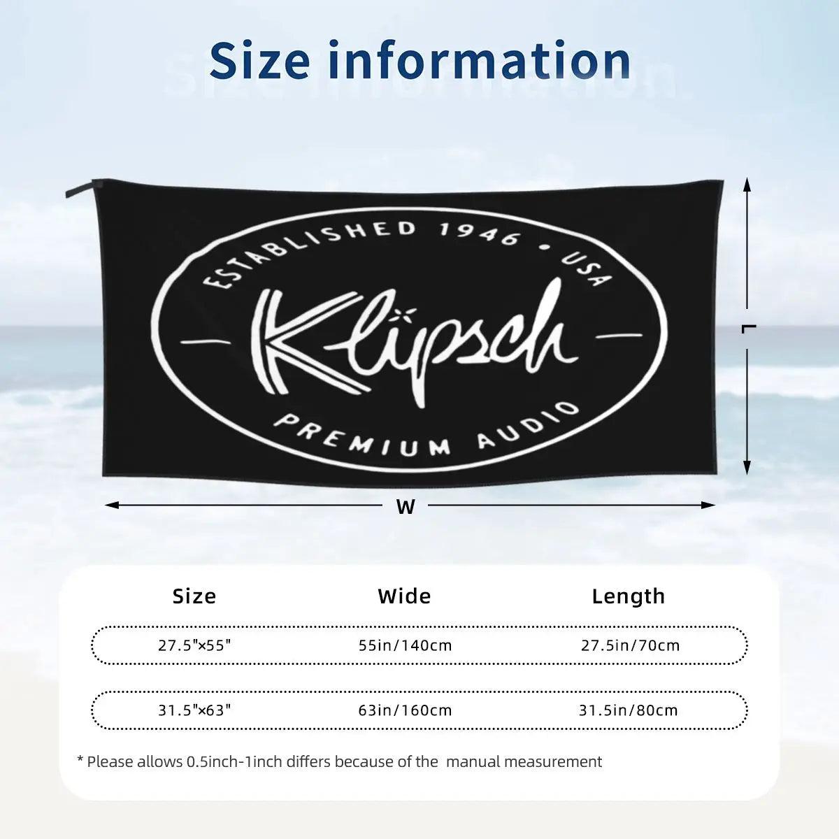 Klipsch Loudspeaker Avail Vintage Gift Polycotton Bath Towel Fitness Girls Towel Large Beach Towel Xxl Fitness for Pool Hotel