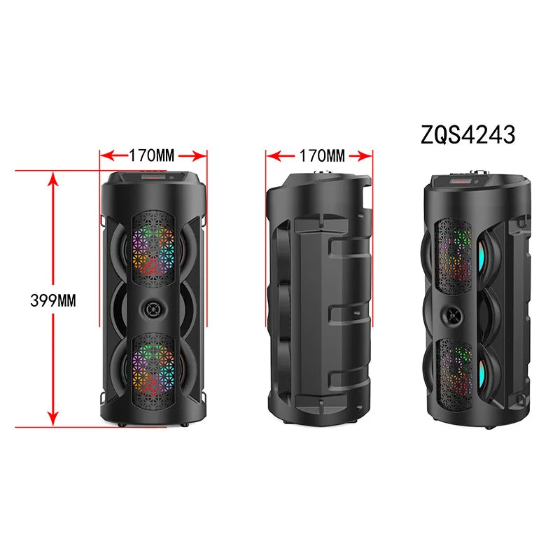Bluetooth Speaker Dual Speaker Stereo Outdoor Tfusb Playback Fm Voice Broadcasting Portable Subwoofer 50 Wireless Speaker