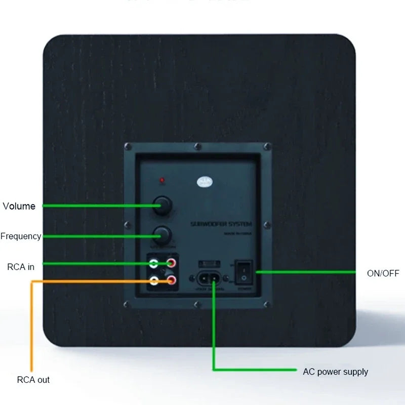 Ibass SU650D 100W High-Power Subwoofer Home Theater Hi-Fi Bass 6.5-Inch Wooden Active Subwoofer 110v-220v Wide Voltage