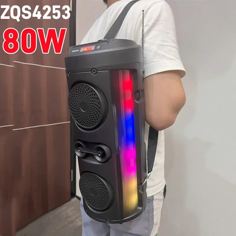 Karaoke Speaker Caixa De Som Bluetooth RGB Color TWS Party Outdoor Portable Dual Speakers Stereo Subwoofer Audience FM/TWS/USB
