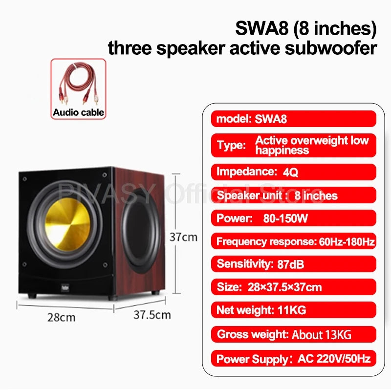 12 Inch Active  Speaker 150W High Power Subwoofer High Fidelity Fever Audio Home Theater Sound Box for TV Computer Sound System