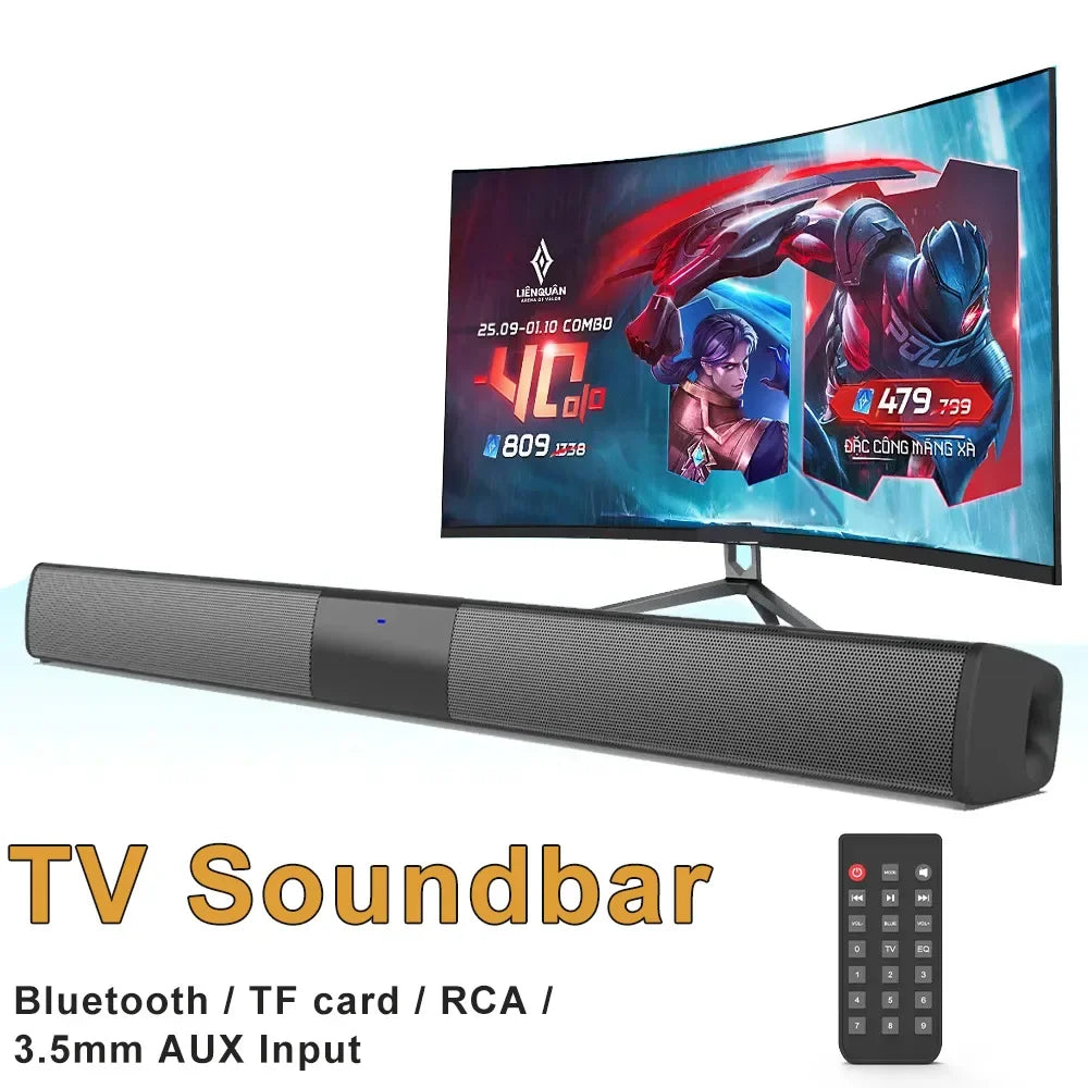 20W TV Soundbar Wired and Wireless Bluetooth Speaker With FM Radio Home Cinema Stereo Surround System HIFI Sound Bar for PC