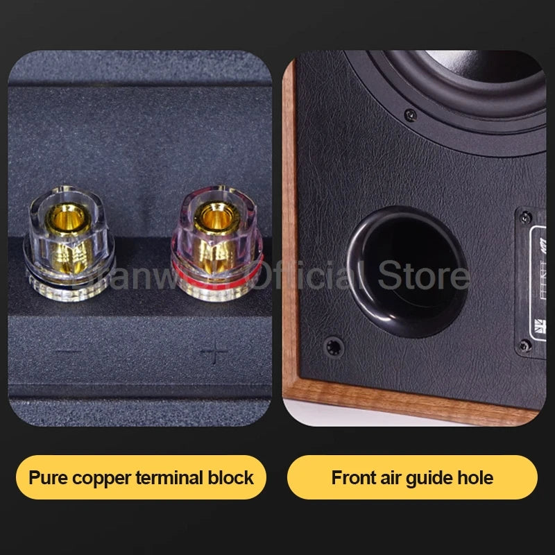 6.5 Inch Subwoofer Speaker Passive Bookshelf HiFi 2.0 Coaxial Speaker Surround Sound Box Desktop Speaker Sound Box Power Speaker