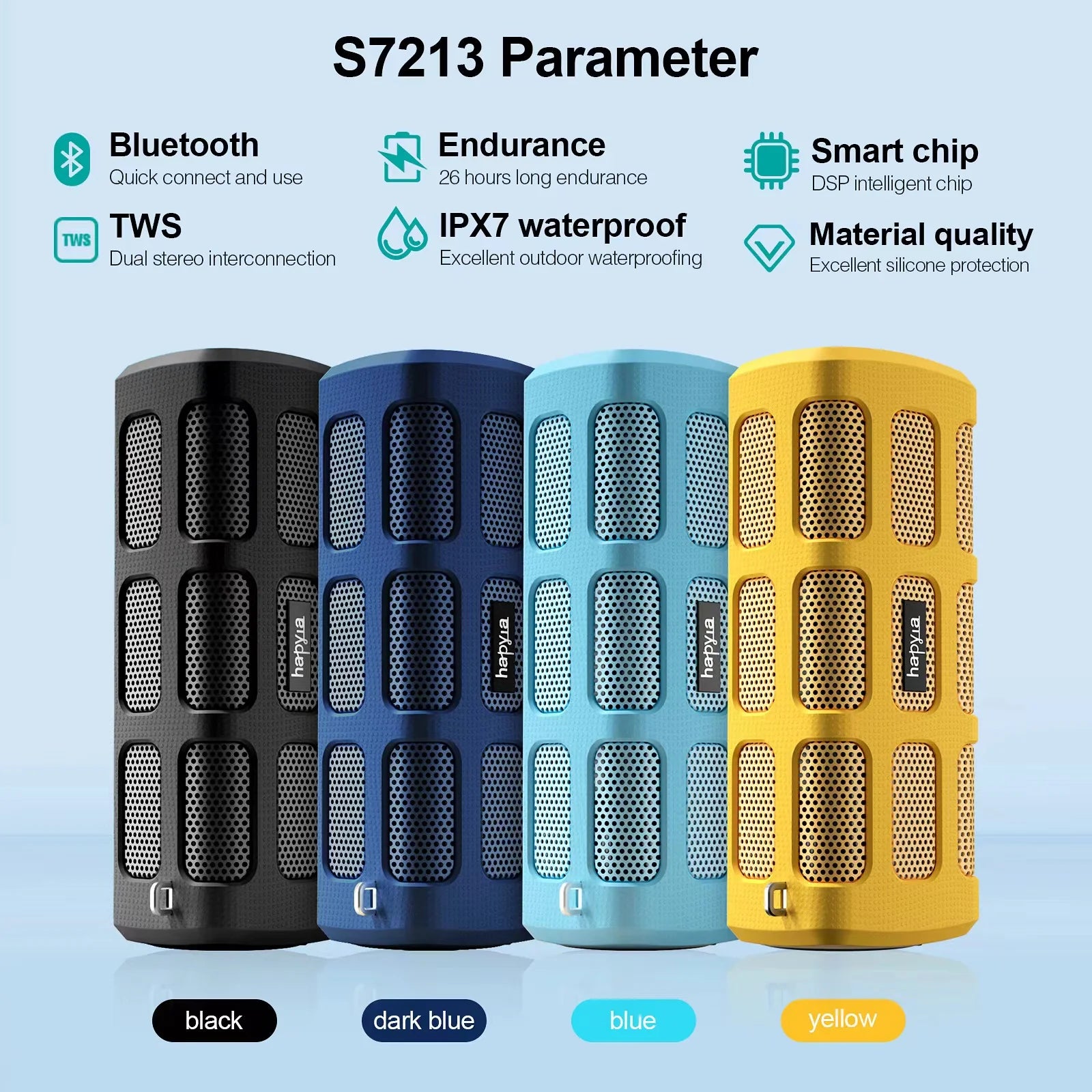 30W TWS Bluetooth Speakers Loud Bass Sound Bar Portable Charger Bathroom Shower IPX7 Waterproof Dustproof Portable Outdoor High
