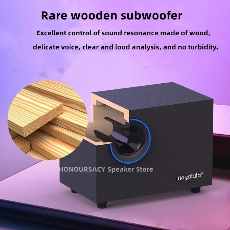 HIFI High Sound Quality Wooden Bluetooth Speaker 360 Stereo Subwoofer Music Center Home Theater Sound System Caixa De SomPara P