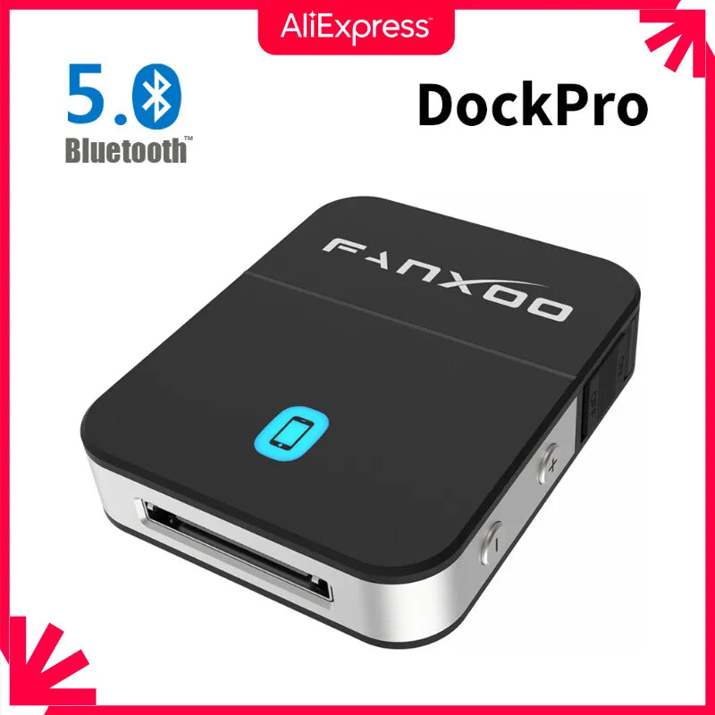 Fanxoo DockPro 30 Pin Bluetooth Adapter 5.0 for Bose Sounddock JBL SONY YAMAHA Stereo and Other iPhone iPod Docking Station