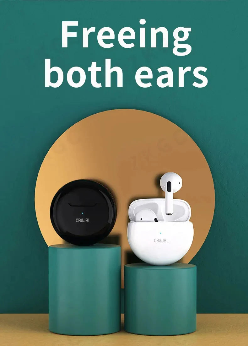 For CB&JBL Pro 6 HiFi Bluetooth Earphone IPX5 Life Waterproof Wireless Headphones for iPhone Xiaomi Headset Dual Mic Pro6 Earbud