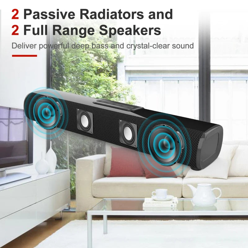 50W High Power Bluetooth Speaker Support HDMI COAX ARC USB Input Playback TV Sound Bar Stereo Home Theater Subwoofer With Remote