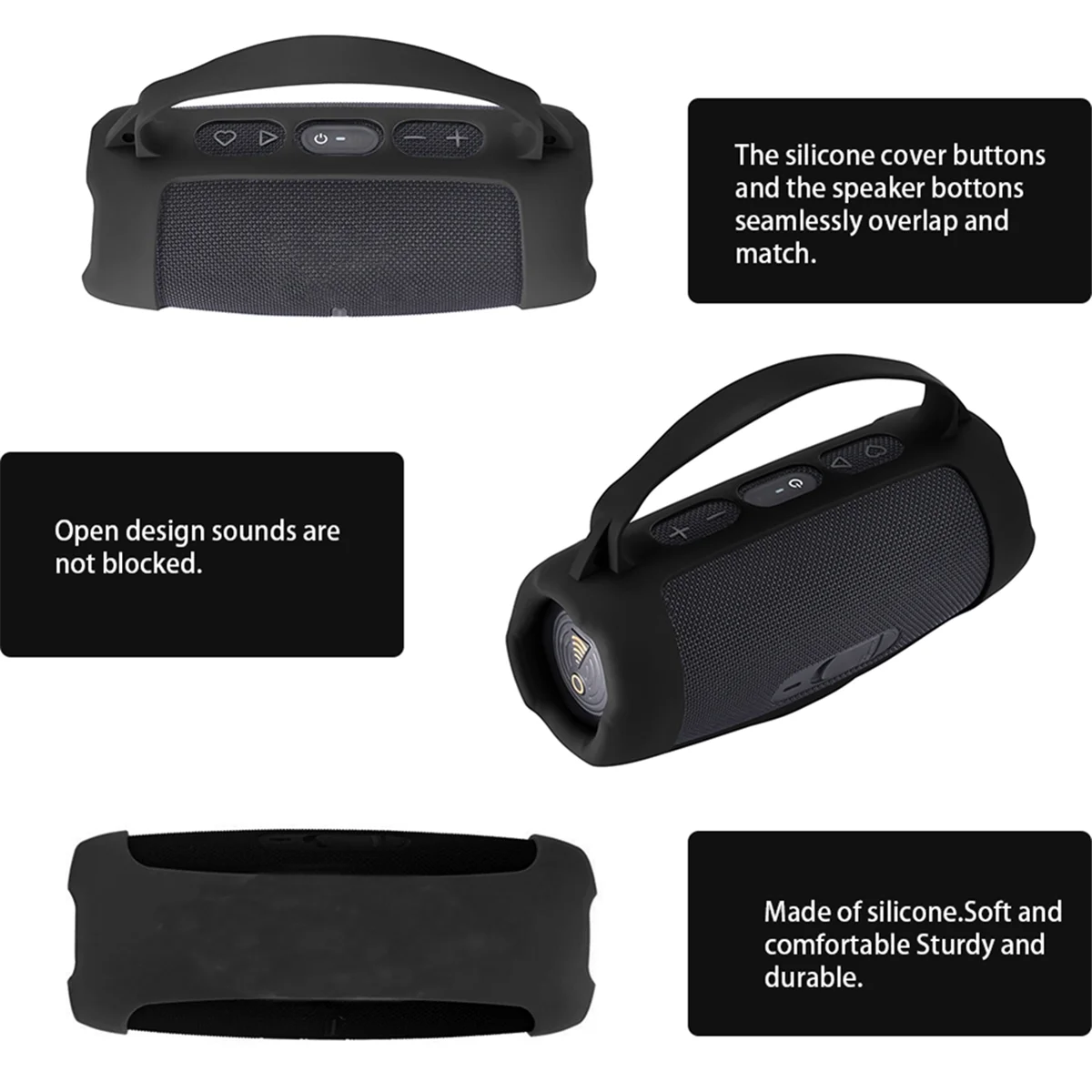 Silicone Cover Case Shockproof for JBL Charge 5 Wireless Wi-Fi Bluetooth Speaker Storage Protective Case Shell