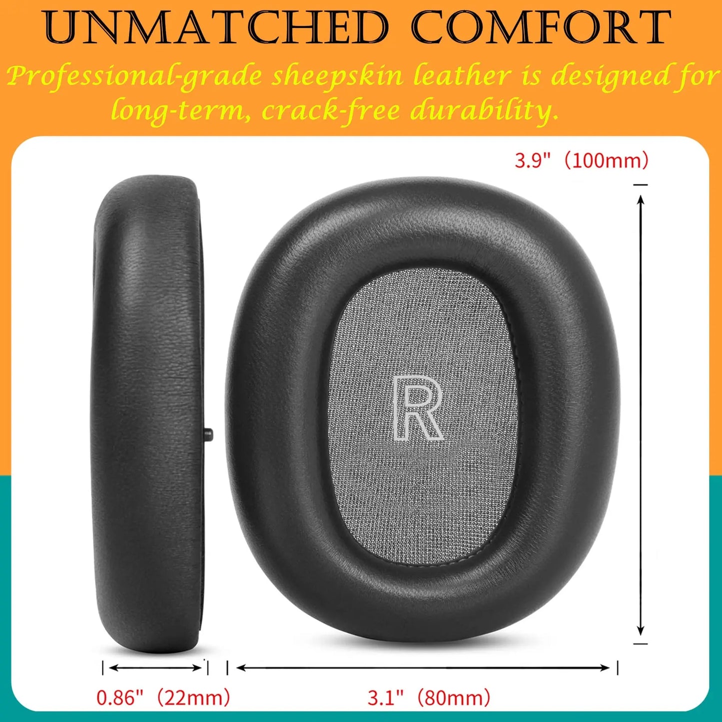 Lambskin Ear Pads,Replacement Sheepskin Earpads for Bang & Olufsen B&O Beoplay H95 ANC Headphone