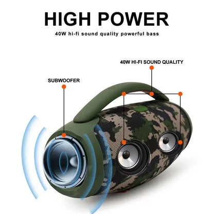 100W High-Power Bluetooth Speaker Outdoor Portable Waterproof RGB Color Light Wireless Subwoofer 360 Stereo Surround TWS Speaker